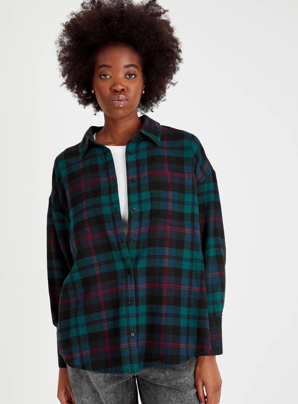 Dark green check shirt sale